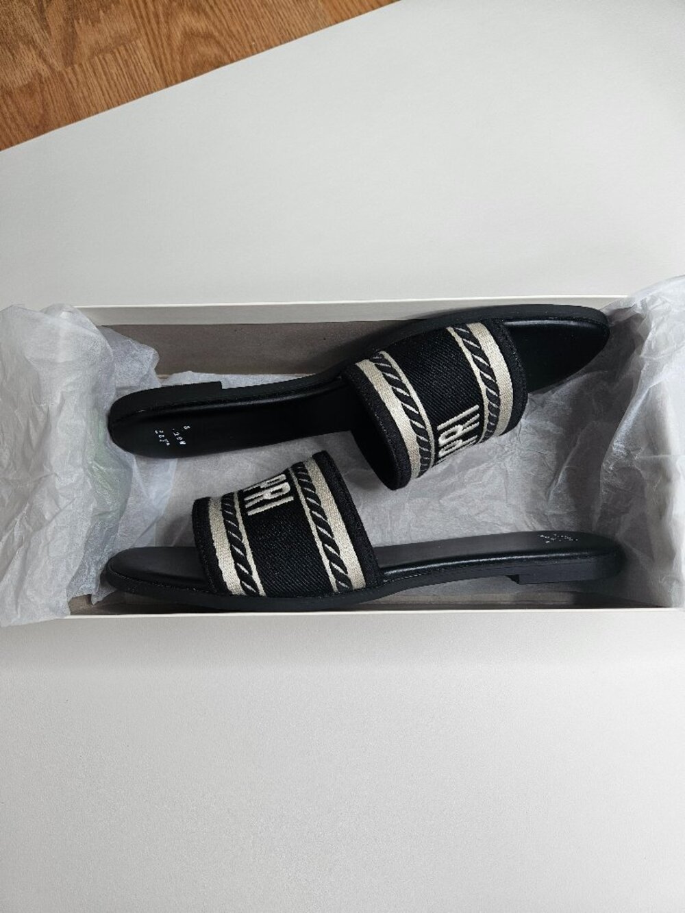 Capri Black and Cream Sandals, Size 8.5, A New Day, Cushioned Footbed, NWOT - Picture 11 of 13